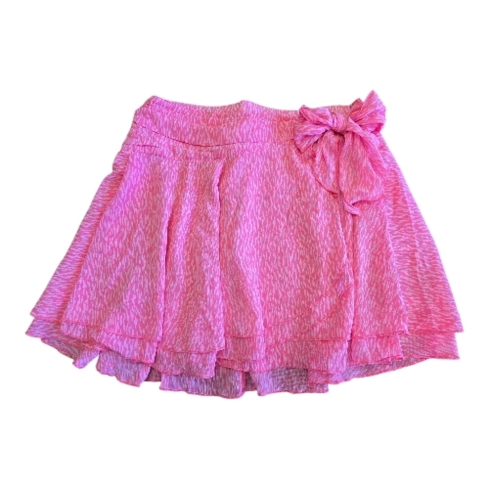 NWT  - Aerie Pink Chiffon Wrap Skirt W/Bow Accent Sz M